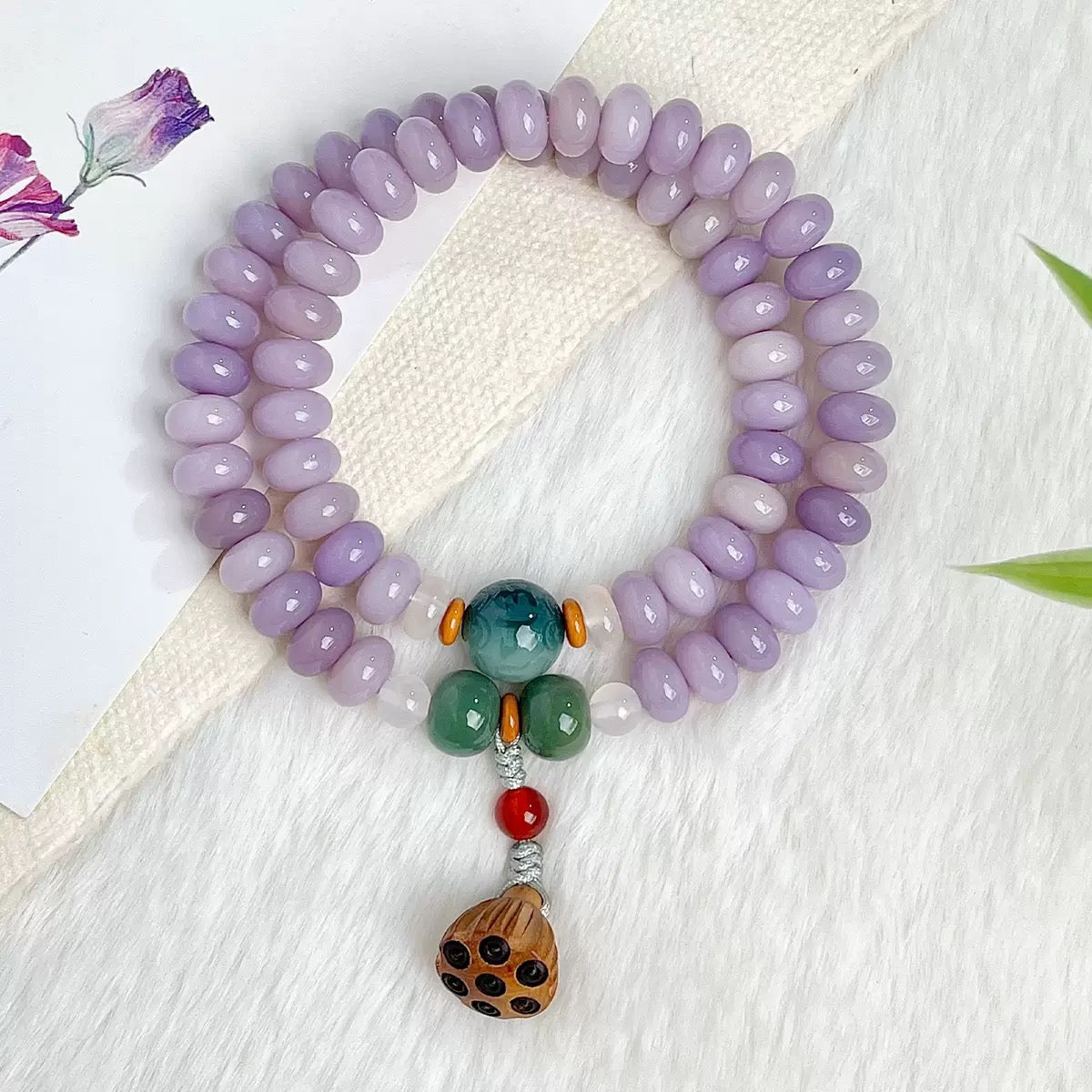 Bodhi seed bracelet blessed at a temple
