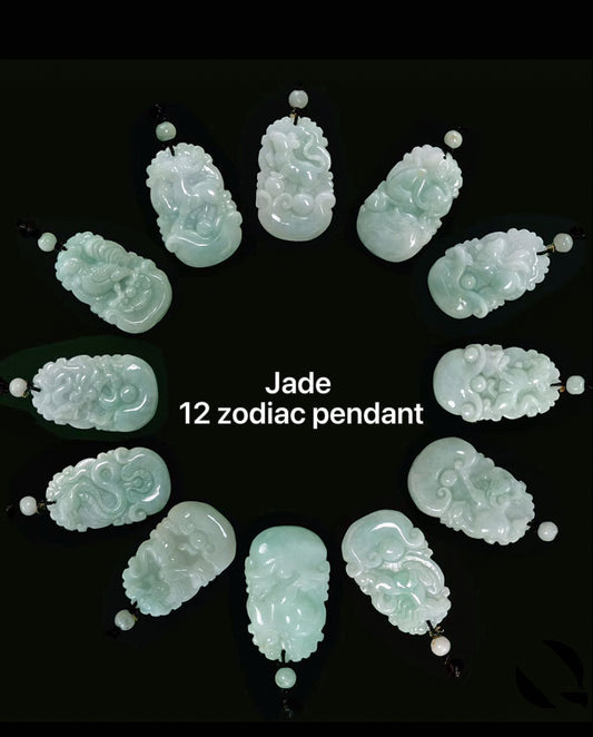 Jade 12 zodiac pendant